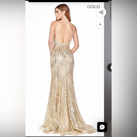 NEW YORK DRESS GOLD PROM DRESS SIZE 4 - Picture 4 of 4